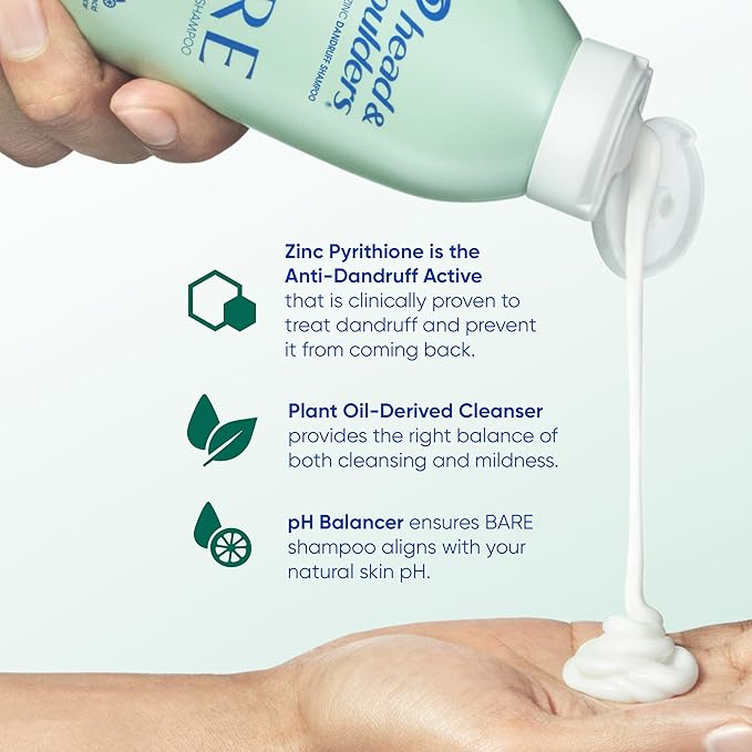 Head & Shoulders BARE Dandruff Shampoo Twin Pack, Soothing Hydration, Sulfate-Free, Silicone-Free, Dye-Free, Eco-Friendly Bottles, Safe for All Hair Types, 13.5 Fl Oz Each (Set of 2)-FemmiqueWomen