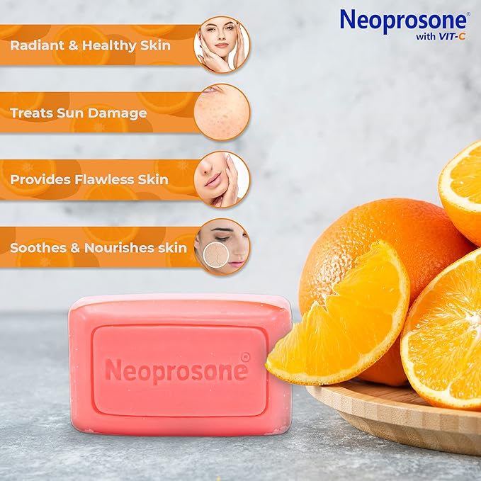 Neoprosone Skin Brightening Soap, 2.82 oz / 80 g, Hyperpigmentation Soap, Cleansing Bar, Fade Dark Spots on Knees, Elbows, Face, Private Areas, with Vitamin C and Castor Oil-FemmiqueWomen