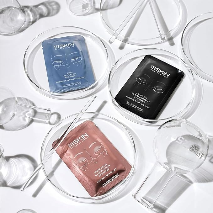 111SKIN Rose Gold Illuminating Eye Mask, Brightening & Hydrating Under Eye Patches for Dull, Dry Skin with Rose Extract, Colloidal Gold & Vitamin C, Improves the Appearance of Dark Circles, 8 Pairs-FemmiqueWomen