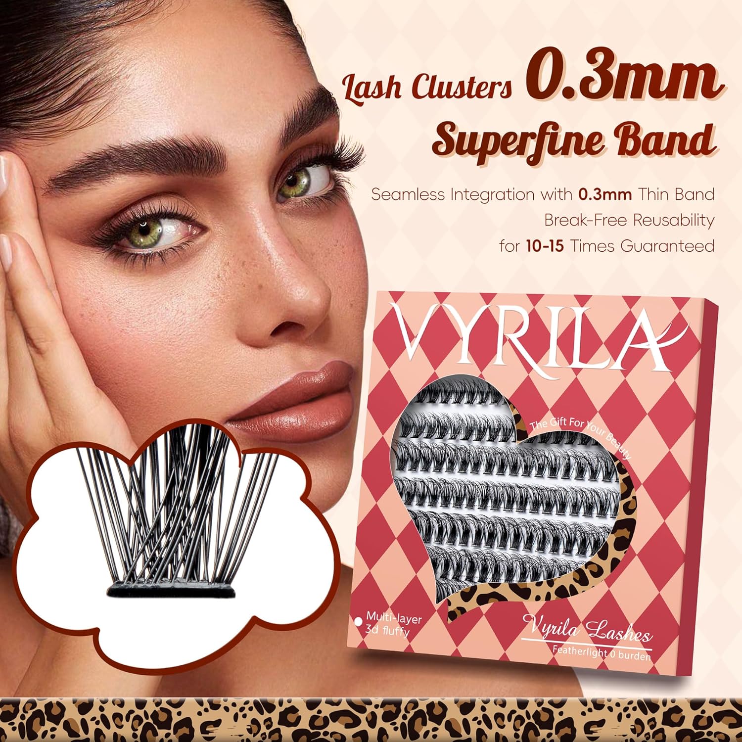 Lash Clusters 0.05mm PBT Fiber Eyelash Clusters, 0.3mm Superfine Soft Band C Curl Diy Lash Extension, 160pcs 8-16mm Individual Lashes Clusters Like Eyelash Extensions (40D-C-8-16Mix)-FemmiqueWomen
