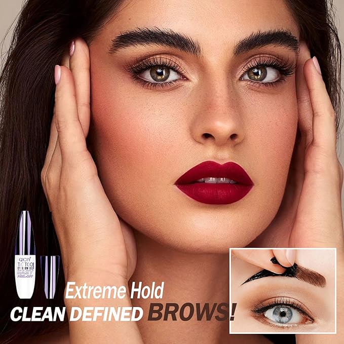 2025 New Tattoo Eyebrow Gel Easy Peel Off for Women, Upgrade Eyebrow Tattoo Peel Off, Transfer-proof Eyebrow Gels Waterproof for All Skin Types (Light Brown)-FemmiqueWomen