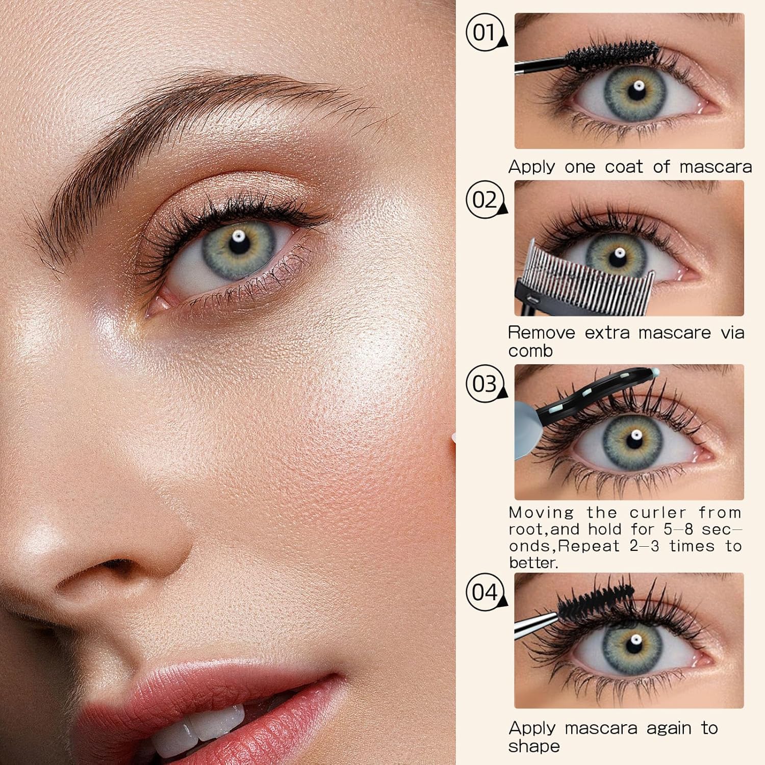 ZAPAL Heated Eyelash Curler, S600 Rechargeable Heated lash Curler, Intelligent Power Off Electric Eyelash Curler Heated Quickly 24 Hs Lasting Natural Makeup for Woman (Air Blue/Gold, X8-132mm)-FemmiqueWomen