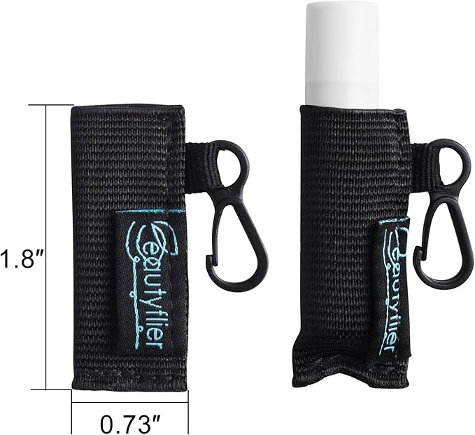 Beautyflier Cute Elastic Lip Balm Holder Keychain, Lipstick Sleeve Chapstick Sleeve Holder for Burts Bees Chapstick-FemmiqueWomen