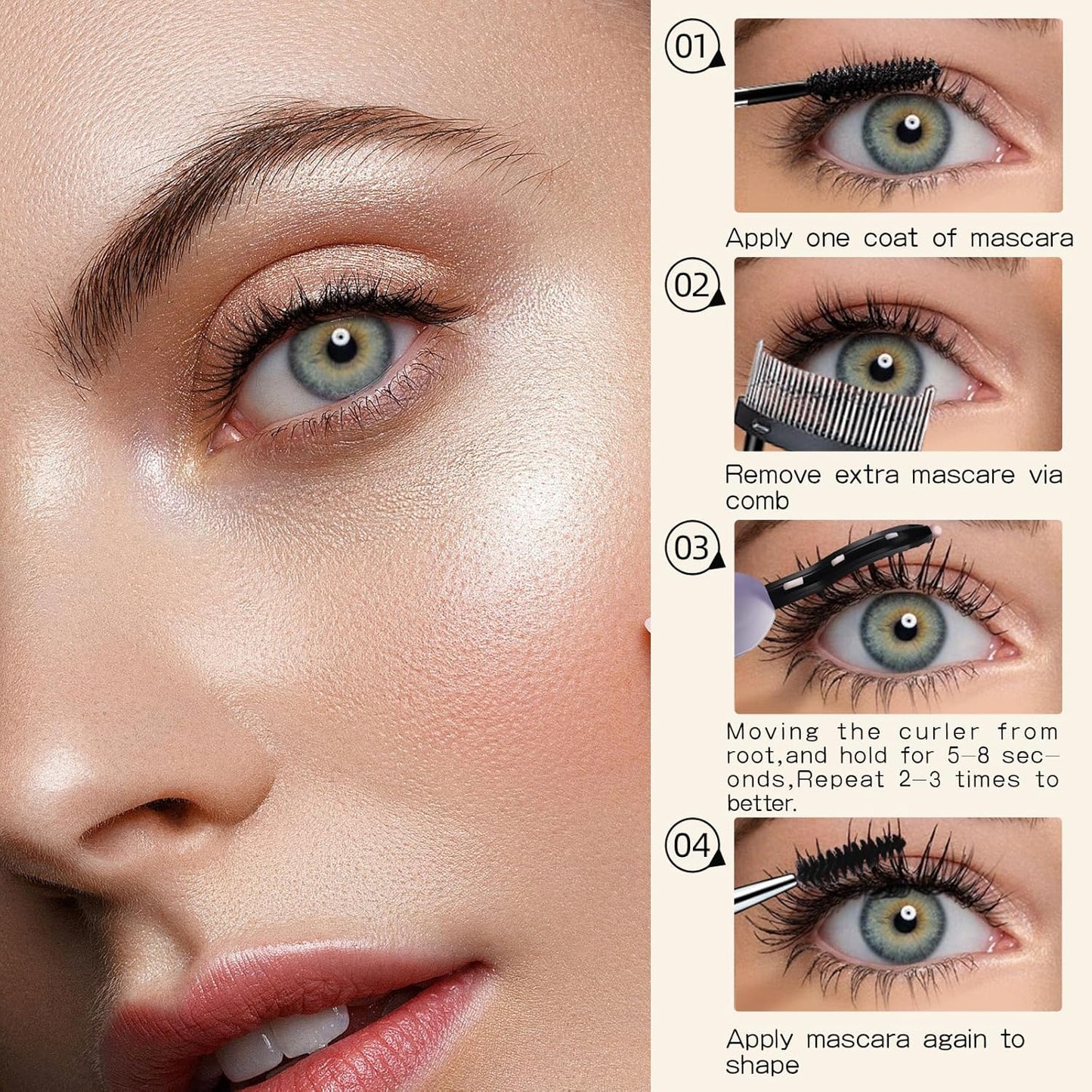 ZAPAL Heated Eyelash Curler, S600 Rechargeable Heated lash Curler, Intelligent Power Off Electric Eyelash Curler Heated Quickly 24 Hs Lasting Natural Makeup for Woman (Petal Pink/Gold, S600-148MM)-FemmiqueWomen