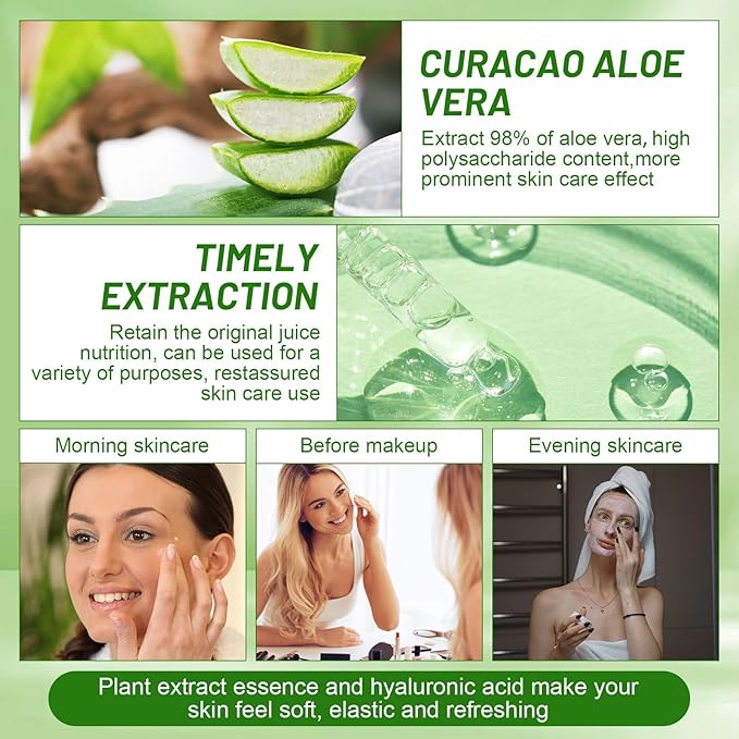 10 Pcs Skin Care Sets Face Care Set for Women Includes 1 Pcs Cleanser, Toner, Lotion, Eye Cream, Serum, Face Cream, Lip Balm and 3 Facial Masks Skincare Gift for Girls (Aloe Vera)-FemmiqueWomen