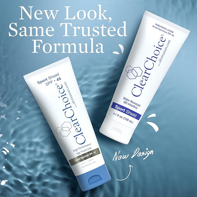 Clear Choice Sunscreen for Face SPF 45, Oil Free Sunblock & Light Moisturizer with Zinc Oxide, Reef-Safe, Broad Spectrum, Water-Resistant, No White Cast, Dermatologist Recommended, 4oz-FemmiqueWomen