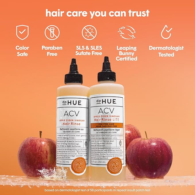 dpHUE Apple Cider Vinegar Hair Rinse Lite, 20 oz - Shampoo Alternative, Scalp Cleanser & Post Workout Rinse - Won’t Weigh Fine Hair Down - Removes Buildup & Sweat-FemmiqueWomen