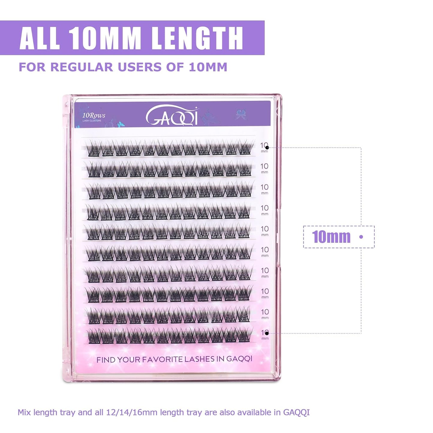 GAQQI Lash Clusters, Eyelash Clusters 120PCS C Curl Individual Lashes, Wispy Cluster Eyelash Extension 10mm Only, Natural Looking Cluster Lashes (GQ03, C Curl, 10mm)-FemmiqueWomen