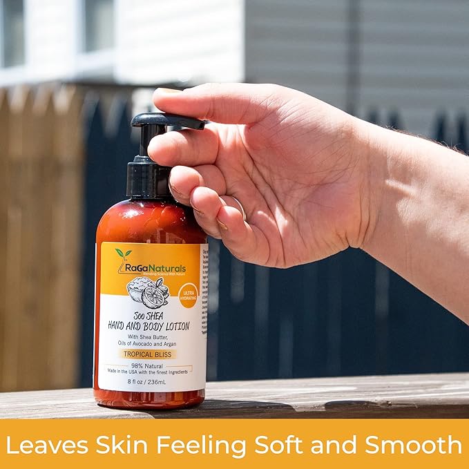 RaGaNaturals Natural Mango Body Lotion for Dry Skin - Tropical Bliss Moisturizer with Shea Butter, Vitamin E, B5, Argan & Avocado Oil - Refreshing Fruity Scent, Plant Based, Non-Greasy, Vegan - 16 Oz-FemmiqueWomen