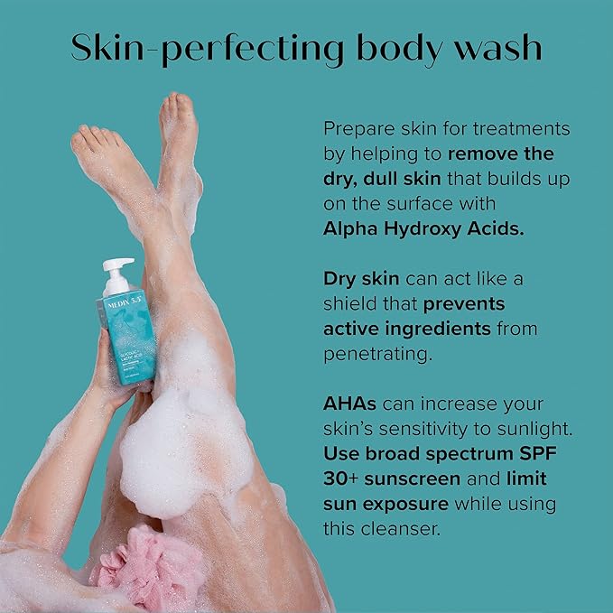MEDIX 5.5 Body Scrub Skin Care Glycolic Acid Exfoliating Body Cleanser KP Bump Eraser | AHA + Lactic Acid Anti Aging All Skin Type Wash | Keratosis Pilaris & Acne | Body & Face Wash Exfoliate, 2-Pack-FemmiqueWomen