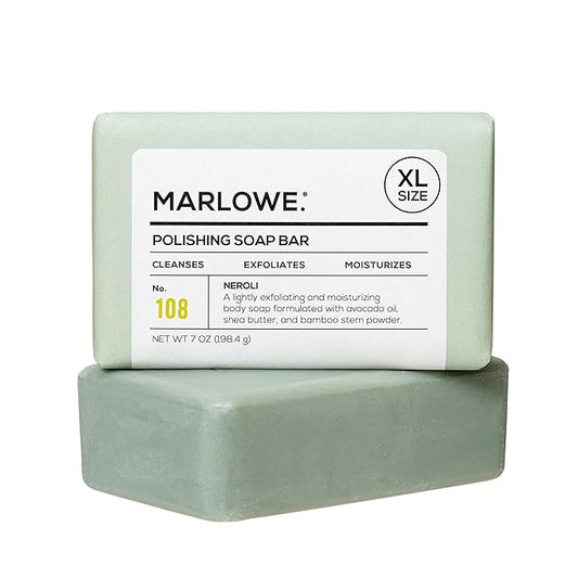 MARLOWE. No. 108 Lightly Exfoliating Soap Bar, 7oz, Polishing, Moisturizing & Cleansing Bar Soap for Men, Made with Natural Ingredients-FemmiqueWomen