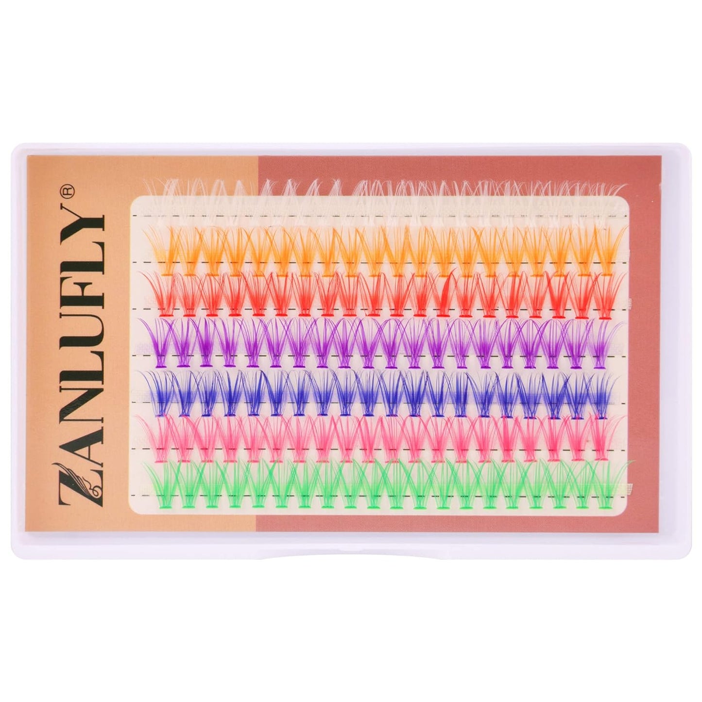 Colored Lashes Cluster Eyelashes Individual DIY Lashes Extensions 7 Colors Eye Lashes Extensions 140 PCS Clusters False Lashes DIY at Home Set Pack(14MM)-FemmiqueWomen