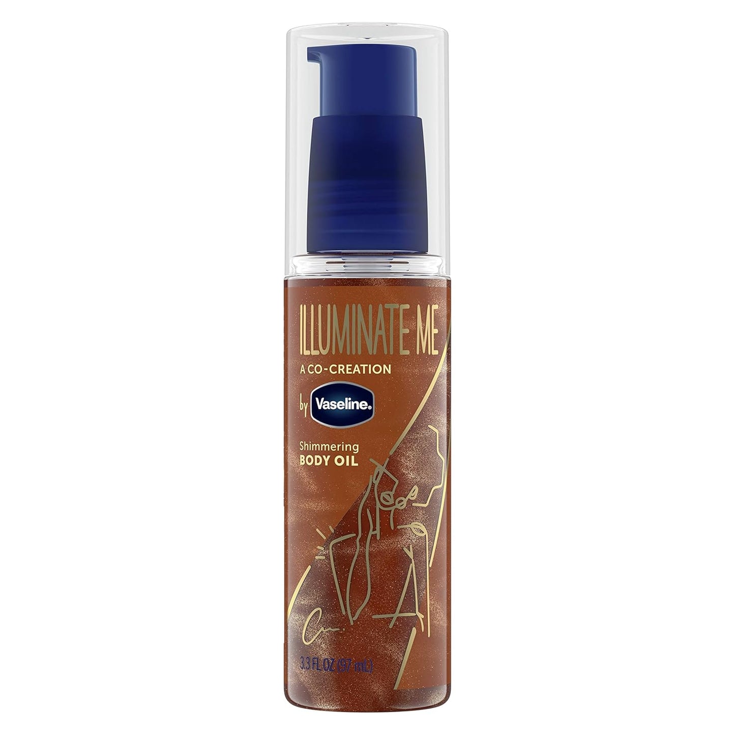 Vaseline Illuminate Me Shimmering Body Oil Created for Melanin Rich Skin, Illuminates Skin with Finishing Touch of Shimmer for Glowing Skin 3.3 oz-FemmiqueWomen