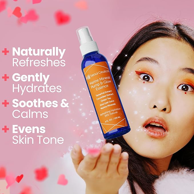 SeoulCeuticals Korean Skin Care Essence Toner - K Beauty Skincare Spray Mist For Face Contains Cucumber Extract and Marine Minerals + Organic Aloe - Get That Healthy Youthful Glow-FemmiqueWomen