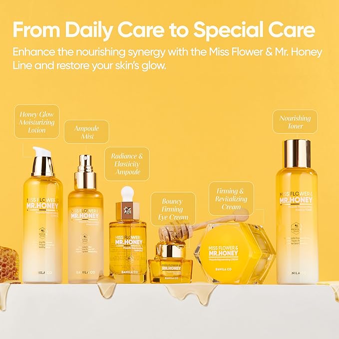 BANILA CO Miss Flower & Mr Honey Propolis Ampoule Mist | Nourishing Skin Double Layer & Moisturizing Makeup Fixer Setting Spray | Hydration Boost, Radiant Glow Serum (99ml / 3.34 fl oz)-FemmiqueWomen