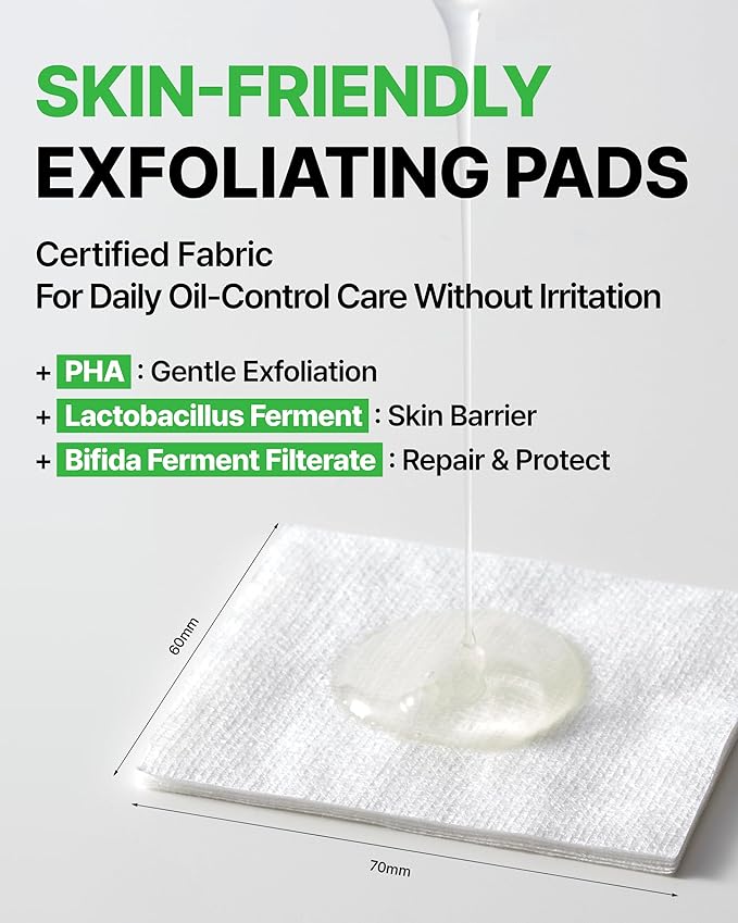 Trouble Control Pad | Korean Toner for Oily, Sensitive & Acne-Prone Skin – Exfoliating Facial Pads with Dual Cotton Rounds & Calming Botanicals (70 Pads)-FemmiqueWomen