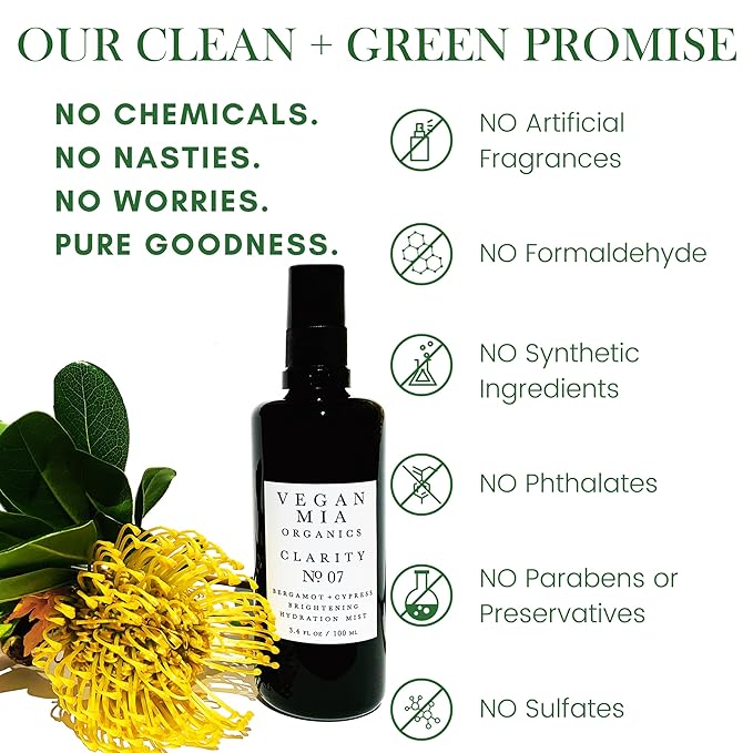 USDA Organic Clarity Balancing Face Mist - Hydrating Rose Water Facial Spray Suitable For All Skin Type Face Moisturizer, Setting Spray for Makeup & Face Primer, 3.4 oz-FemmiqueWomen