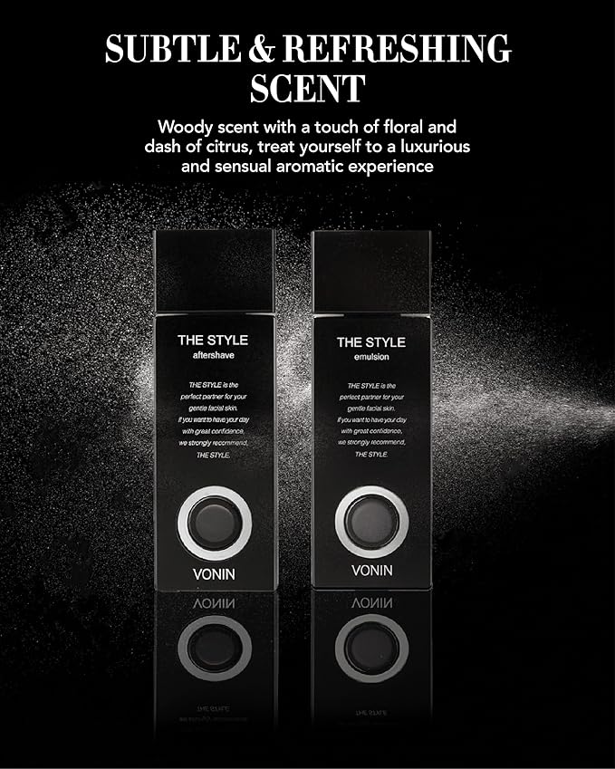(The Style Aftershave Set, 11.5fl oz) - Men's Skincare Kit for Smooth Skin CoQ10, Cypress, AHA | Korean Skincare-FemmiqueWomen