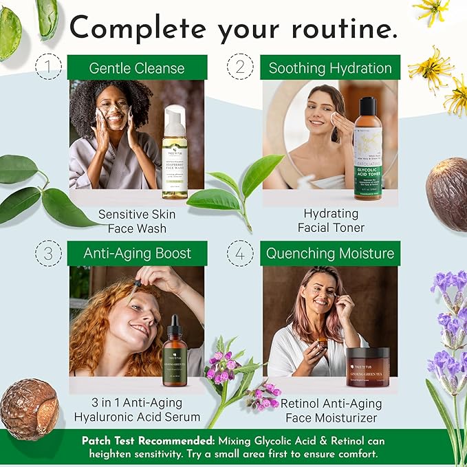 Tree To Tub Glycolic Acid Toner for Face w/Witch Hazel & Hydrating Aloe Vera for Smooth Skin - Minimizes Appearance of Fine Lines & Brightens - Vegan Exfoliating Toner for Women & Men-FemmiqueWomen