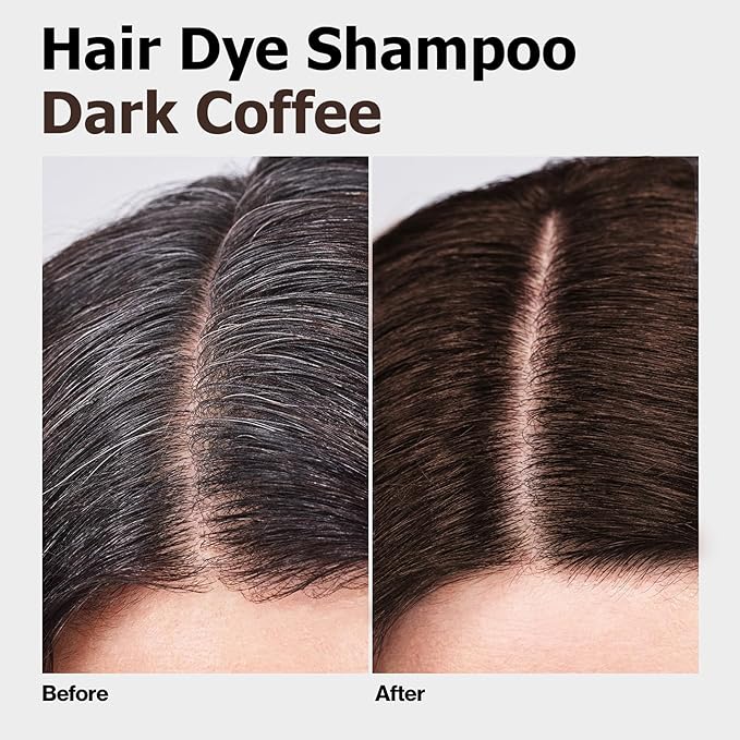 Hair Dye Shampoo, Gray Hair Coverage Dye Shampoo, Hair Color Shampoo for All Hair Types, Champu Para Canas, Suitable for Home and Salon (Dark Coffee)-FemmiqueWomen