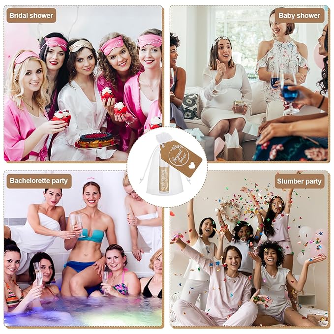 100 Set Thank You Lip Balm Bulk Small Natural Moisturizing Mini Lip Balm with Organza Bag and Card for Baby Wedding Bridal Shower Thank You Favors Bridesmaid Gifts Women Guests-FemmiqueWomen