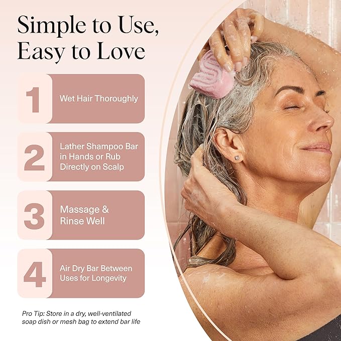 Kitsch Castor Oil Shampoo Bar Soap - Hydrating & Moisturizing Hair Care - Organic Castor Oil Solid Shampoo for Hair Growth & Scalp Nourishment - Silicone & Paraben-Free, Vegan, Made in USA - 3.2oz-FemmiqueWomen