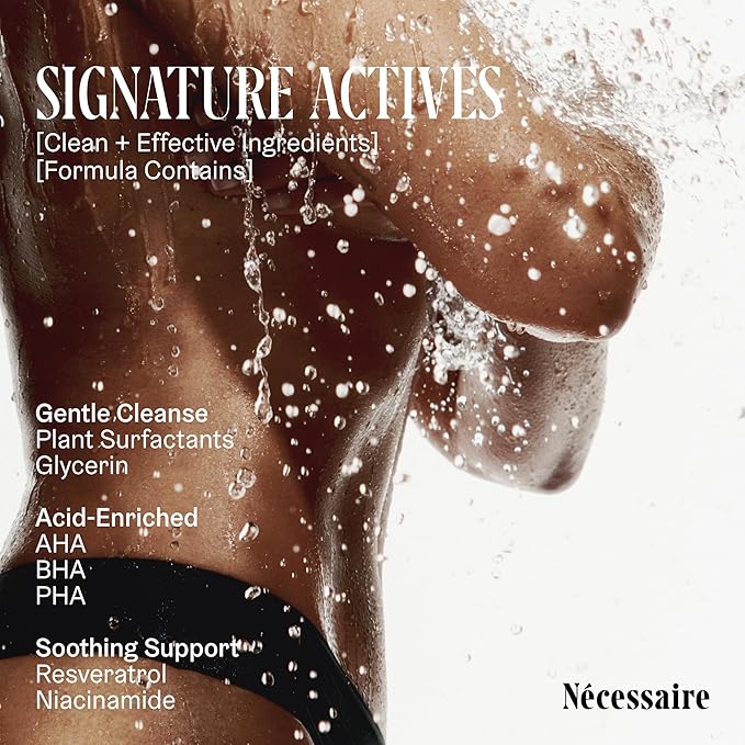 Nécessaire The Body Wash Hinoki - Natural Body Wash for Women & Men, Softening Shower Gel with Gentle Exfoliating Acids AHA/BHA/PHA. Gel Cleanse, 8.4 fl oz.-FemmiqueWomen