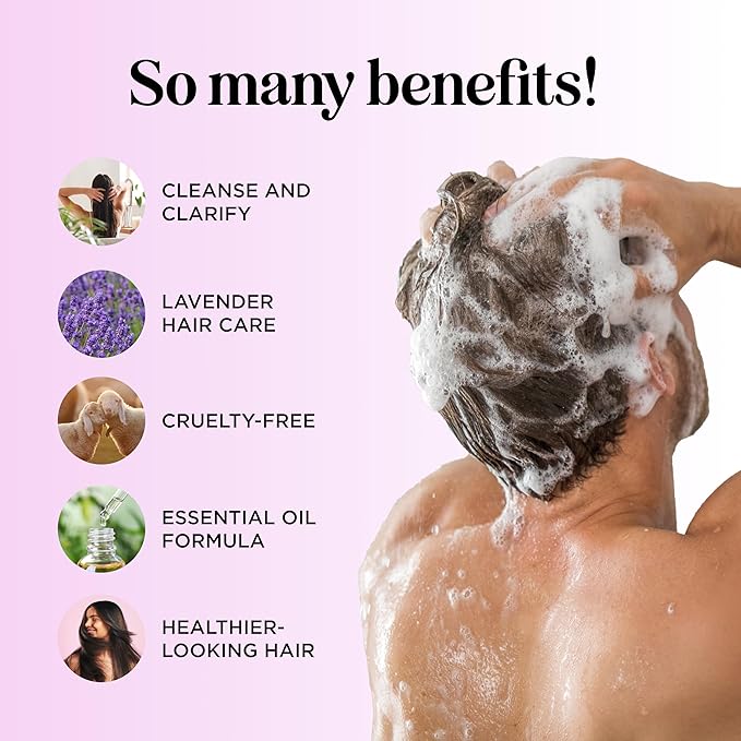Aromatherapy Lavender Shampoo and Conditioner Set - Paraben and Sulfate Free Shampoo and Conditioner for Women with Chamomile Panthenol Jojoba Oil plus Cleansing and Calming Lavender Essential Oil-FemmiqueWomen
