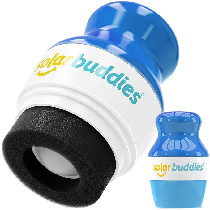 Solar Buddies Sunscreen Applicator - Single Full Blue - Refillable Roll on Sponge Sunscreen, Suncream & Lotion Applicator For Kids, Adults & Families - Holds 3.4fl oz, Perfect Size for Travel-FemmiqueWomen