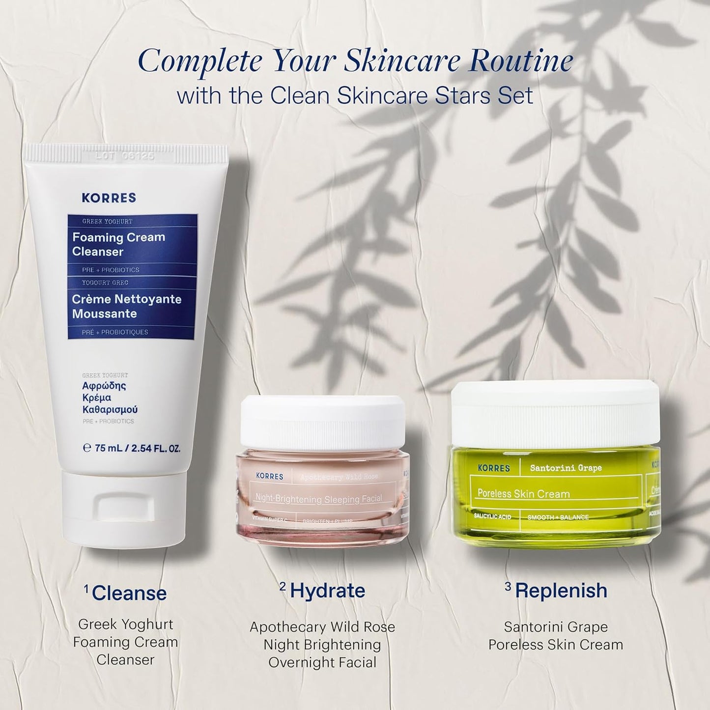 KORRES Greek Yoghurt Foaming Cream Cleanser, Hydrating, Deep Cleansing Skin Care, Makeup Remover, Face Wash for Women, Cream to Foam Facial Cleanser for Dry, Oily, Sensitive, Any Skin Type, 2.5 fl oz-FemmiqueWomen