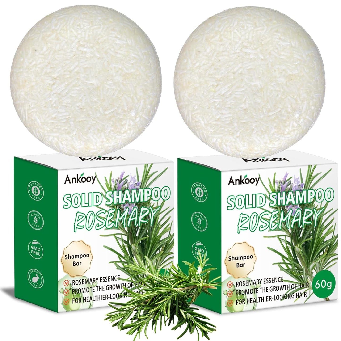 2 Pack Rosemary Oil Shampoo Bar,Natural Solid Hair Growth Soap Bars,Effective Cleansing Scalp Hair Loss Shampoo Bar,Organic Hair Oil Control,Strengthening,Thickening & Volumizing Soap for Hair-FemmiqueWomen