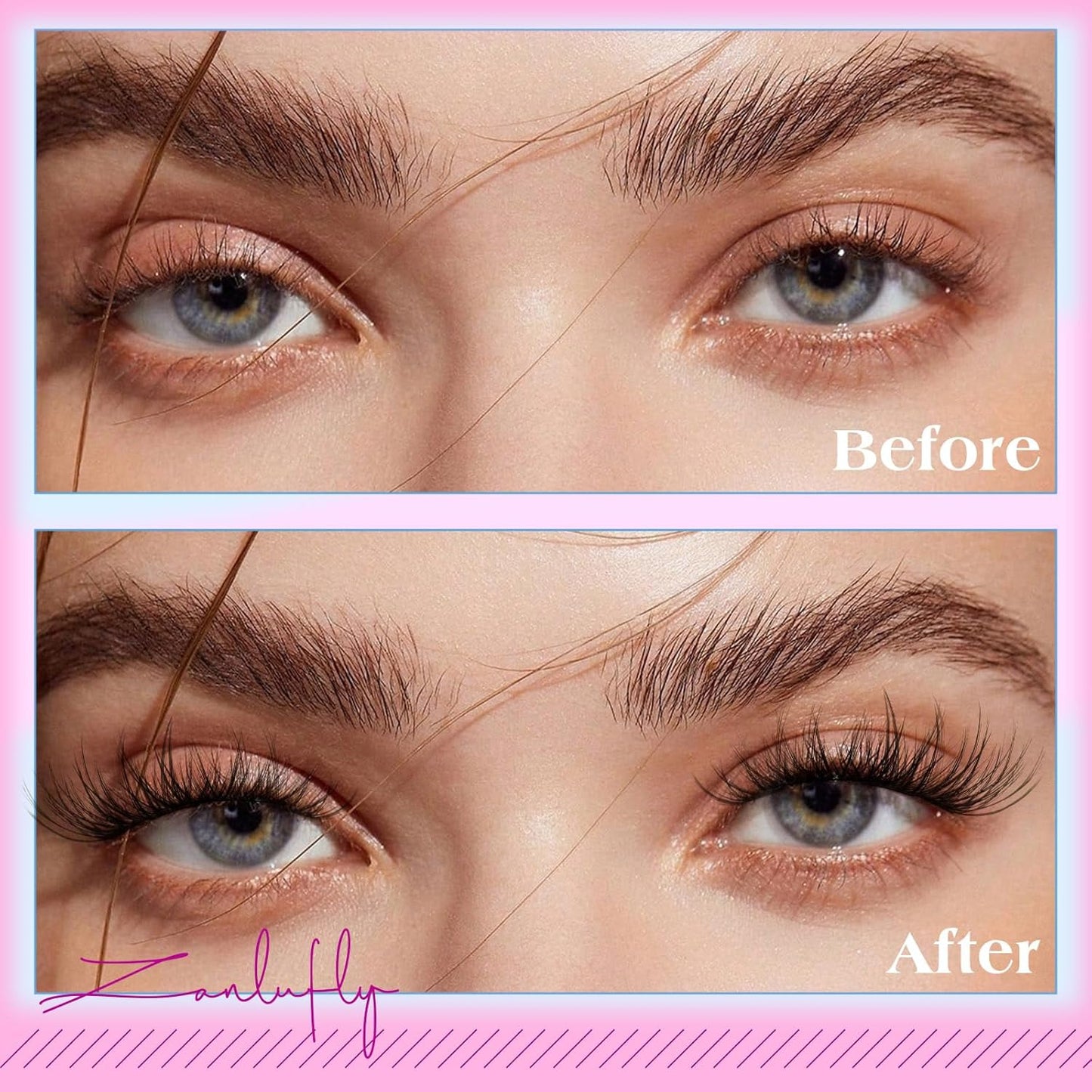 Self Adhesive Eyelashes Natural Self Adhesive Lash Clusters Pre glued Eyelash Clusters zanlufly No Glue Needed Lashes Wispy C-curly Cluster Eyelash extensions 10-16MM Individual Lashes-FemmiqueWomen