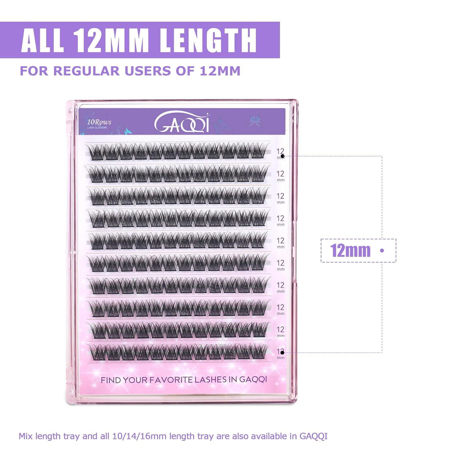 GAQQI Lash Clusters, Eyelash Clusters 120PCS C Curl Individual Lashes, Wispy Cluster Eyelash Extension 12mm Only, Natural Looking Cluster Lashes (GQ03, C Curl, 12mm)-FemmiqueWomen