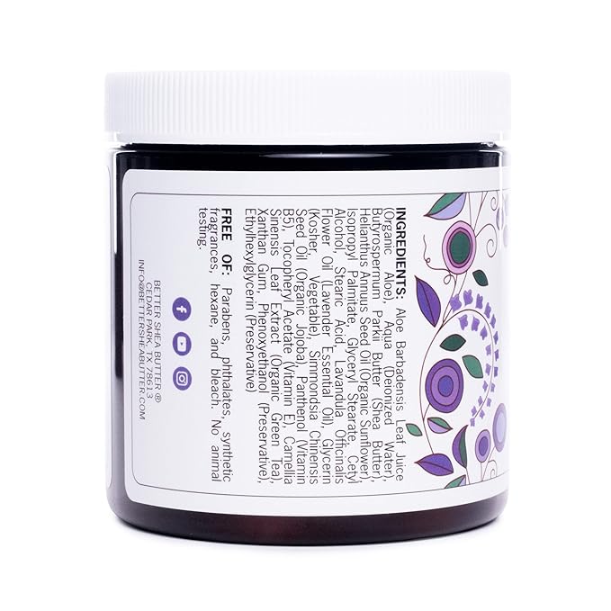 Lavender Body Butter with Shea Butter, Jojoba & Lavender Essential Oil - Natural Lotion for Women, Non-Greasy Moisturizer for Dry Skin, Whipped Body Cream-FemmiqueWomen