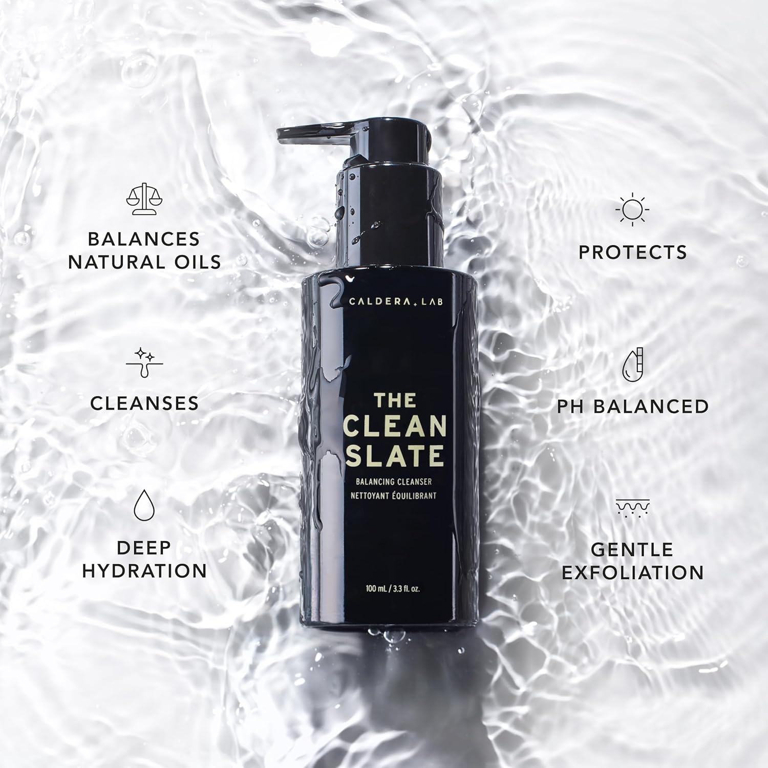 Caldera + Lab The Clean Slate | Men's Organic Foaming Facial Cleanser for Dry, Sensitive, & Normal Skin – Vegan, Natural & Antioxidant Packed Exfoliating Face Wash-FemmiqueWomen