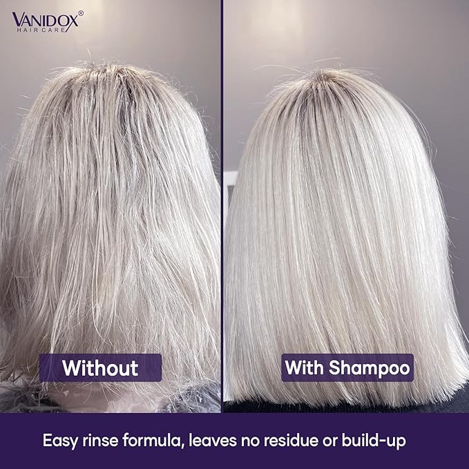Brass Toning Purple Shampoo for Grey and Silver Hair, Infused with Purple Pigment, Sulfate Free Shampoo for Gray and Silver Hair (16 fl oz)-FemmiqueWomen