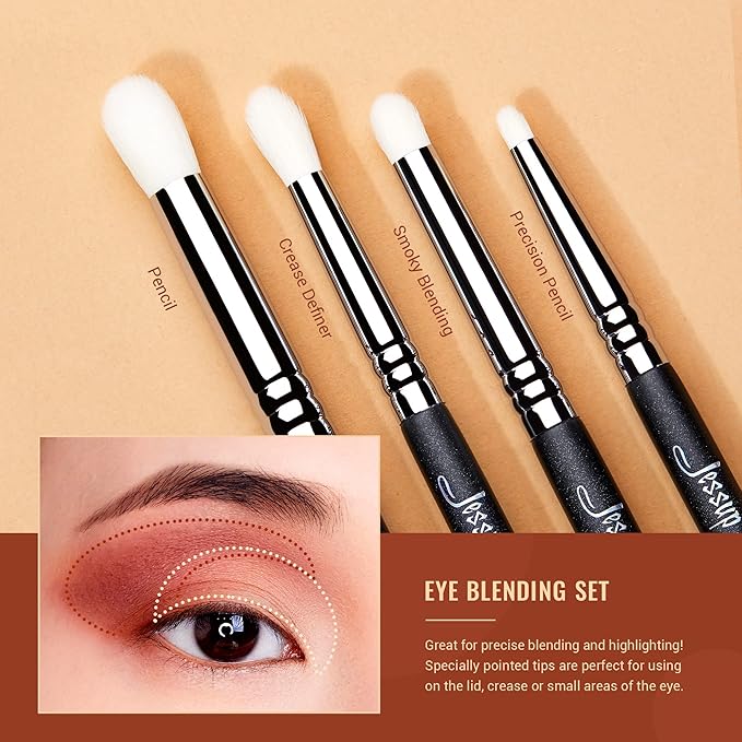 Jessup Eye Makeup Brushes Set Professional Blending Brush for Makeup Eyeshadow 13pcs Premium Synthetic Blender Brush Makeup Black T338-FemmiqueWomen