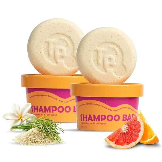 Vitamin B5 + Citrus Essential Oils Shampoo Bar – Dry shampoo for Hair Care - Women & Men – Strengthens Damaged Hair – Natural, Paraben & Sulfate-Free – All Hair Types – Made in USA – 4.5oz (Pack of 2)-FemmiqueWomen