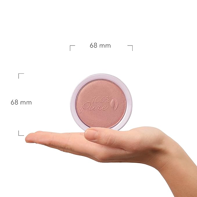 100% PURE Powder Blush (Fruit Pigmented), Peach, Soft Shimmery Finish, Nourishes Skin w/Rosehip Oil, Cocoa Butter, Natural Makeup (Neutral Peach w/Bronze) - 1.81 oz-FemmiqueWomen
