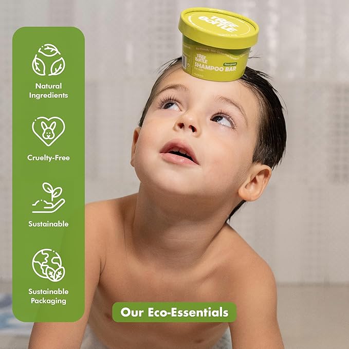 Tree Bottle Hydrolyzed Oat Protein + Aloe Vera Shampoo Bar for Kids – Gentle & Nourishing for Sensitive Scalps - Natural, Tear-Free, Sulfate & Paraben-Free - Made in USA - 4.5oz-FemmiqueWomen