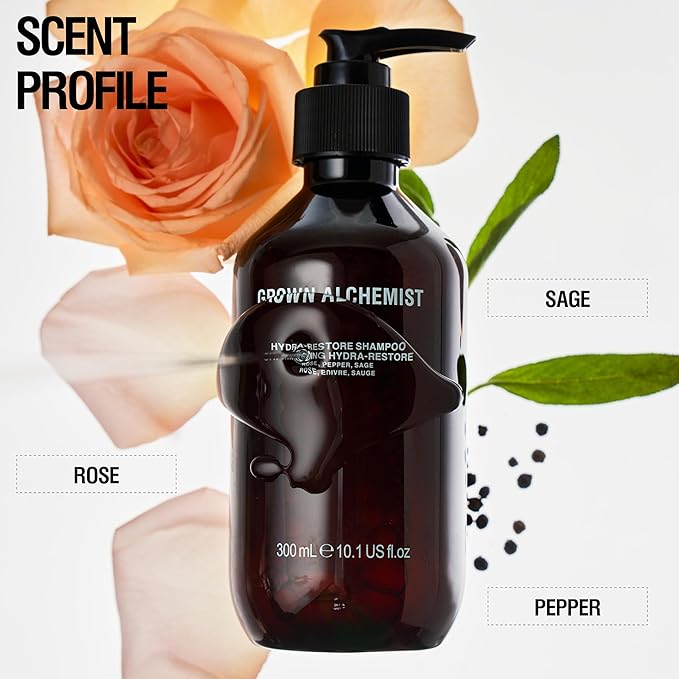 Grown Alchemist Hydra-Restore Rose Black Pepper & Sage Gentle+Moisturizing Daily Shampoo, 300mL-FemmiqueWomen