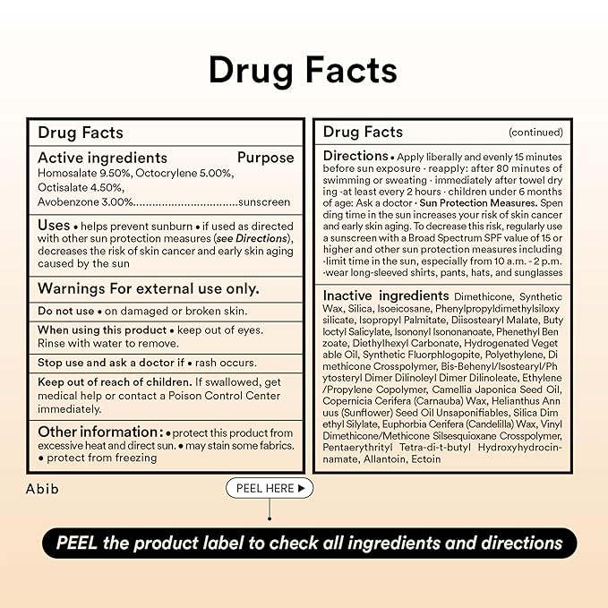 Abib Airy Sunstick Protection Bar Broad Spectrum SPF50+ 0.81 oz / 23 g (Semi-matte) | Korean Suncreen Stick Suncare Sunblock, No Whitecast, Protector Solar Barra, Water resistant-FemmiqueWomen