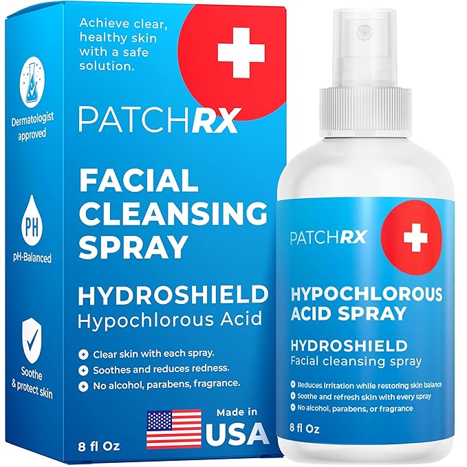 Hypochlorous Acid Spray (8oz, 2 packs), HOCL Facial Cleanser Acne Spray for Face, Body, Eczema, Pimples, Breakouts & Overall Skin Recovery (Reduces Redness)-FemmiqueWomen