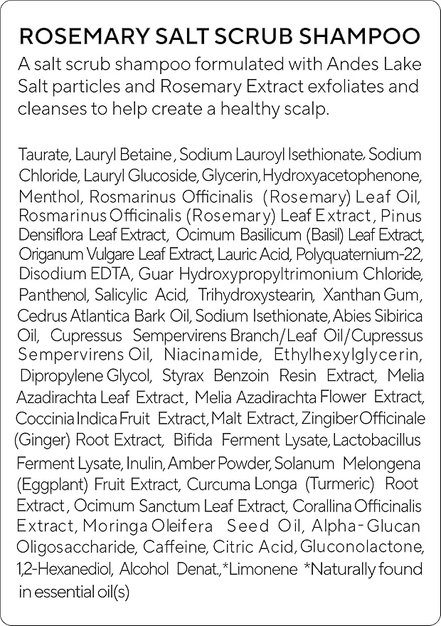 AROMATICA Rosemary Salt Scrub Shampoo - Hair Loss Korean Scalp Detox Shampoo with Rosemary Scalp Oil | Scalp Exfoliator with Salt Scrub for Oily Scalp | Sulfate Free, Silicone Free (10.5 oz / 300g)-FemmiqueWomen