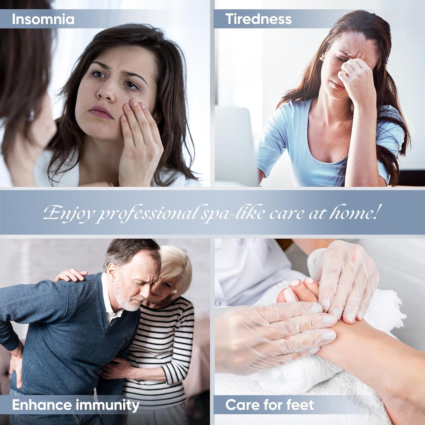 Ionic Foot Bath Detox Machine, Premium Ion Foot Spa for Home Use, Includes 3 Sea Salts (Original/Rose/Lavender), Basin, 2 Ion Arrays & Accessories, Perfect for Parents/Seniors/Partner/Self-FemmiqueWomen