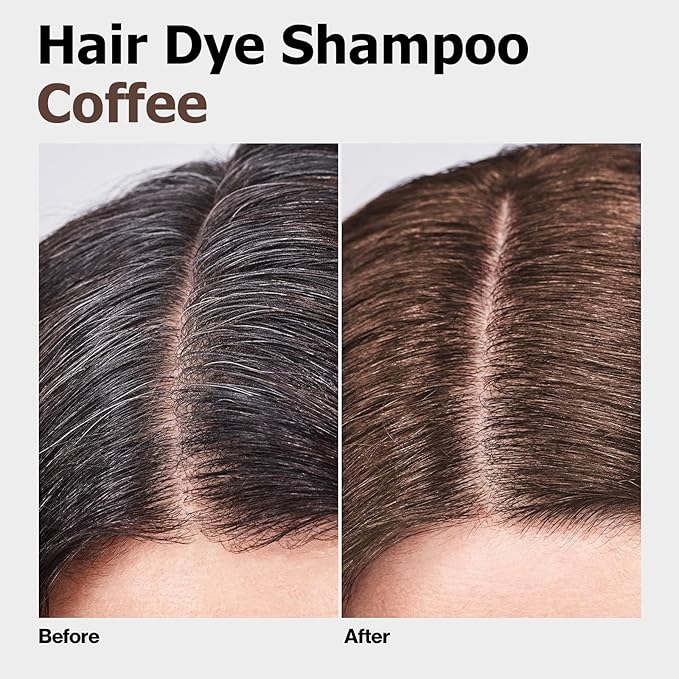Hair Dye Shampoo, Gray Hair Coverage Dye Shampoo, Hair Color Shampoo for All Hair Types, Champu Para Canas, Suitable for Home and Salon (Coffee)-FemmiqueWomen
