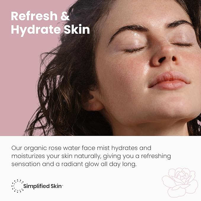 Rose Water Spray for Face & Hair (Refill) - Organic USDA Certified Rosewater Facial Toner - Alcohol-Free Makeup Setting Hydrating Face Mist - Anti-Aging Toner Spray - 8 Fl Oz-FemmiqueWomen