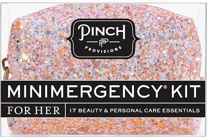 Pinch Provisions Rosé Minimergency Kit, includes 17 Travel-Sized Cosmetic Essentials, Convenient for Purses, Emergency Beauty Accessories, Gifts for Holiday’s & Birthday’s-FemmiqueWomen