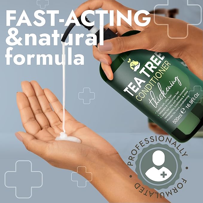 Tea Tree Shampoo & Conditioner Set | Thinning Hair Loss Treatments for Men and Women | Soothes Itchy Scalp & Dandruff | Boosts Hair Growth & Reduces Hair Loss | Sulfate & Paraben Free-FemmiqueWomen