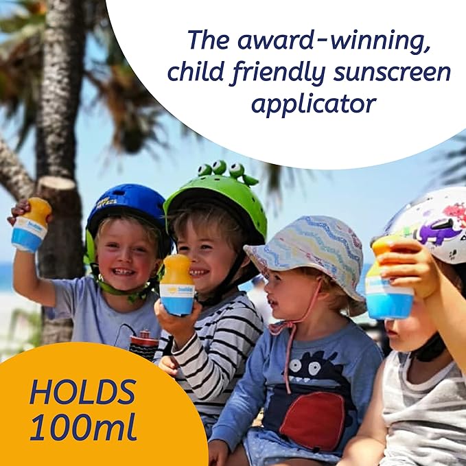 Solar Buddies Sunscreen Applicator - Single Green - Refillable Roll on Sponge Sunscreen, Suncream & Lotion Applicator For Kids, Adults & Families - Holds 3.4fl oz, Perfect Size for Travel-FemmiqueWomen